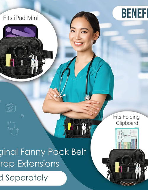 Load image into Gallery viewer, 4-In-1 Nursing Fanny Pack with Medical Gear Pockets, Tape Holder, and Utility Storage for Stethoscopes, Bandage Scissors, and Emergency Supplies, Student and Nurse Use
