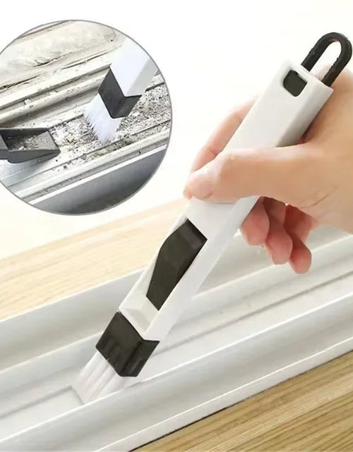 Load image into Gallery viewer, CleanSweep Polished Window Track &amp; Keyboard Brush – Nook &amp; Cranny Dust Shovel for Effortless Cleaning
