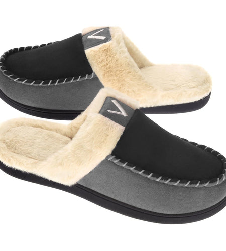 Men'S Scuff Slippers Memory Foam Slip on Shoes Moccasin Style House Shoes Indoor Outdoor