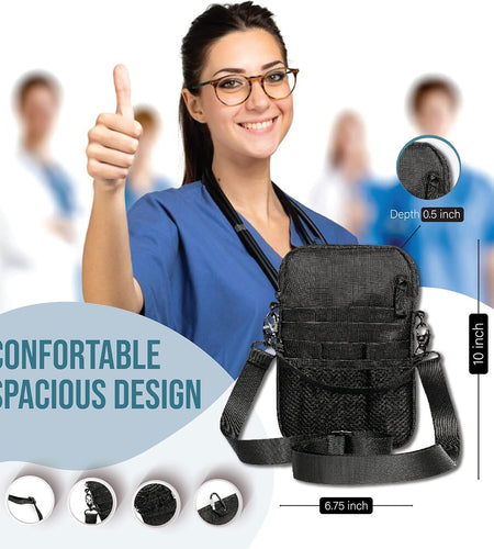 4-In-1 Nursing Fanny Pack with Medical Gear Pockets, Tape Holder, and Utility Storage for Stethoscopes, Bandage Scissors, and Emergency Supplies, Student and Nurse Use