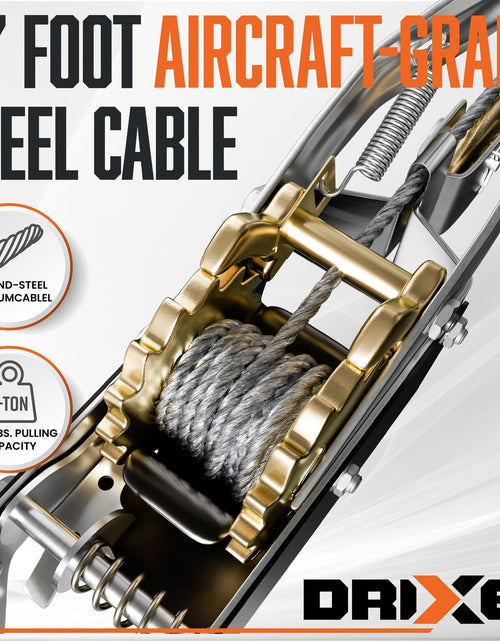 Load image into Gallery viewer, Come along Winch Heavy Duty - 4 Ton Power Puller Hand Winch with Cable and Pulley - Come along Tool - Power Cable Puller with Dual Gears Ratchet System for Easy Hand Pulling (3 Hooks)-
