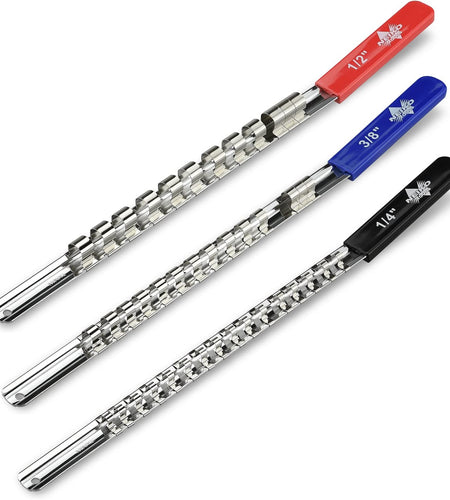 03968A Socket Holder and Socket Organizer Tray for Toolboxes with Lightweight and Heavy-Duty Socket Rails, 1/4-Inch, 3/8-Inch, and 1/2-Inch Drives, 3-Piece Socket Storage Set