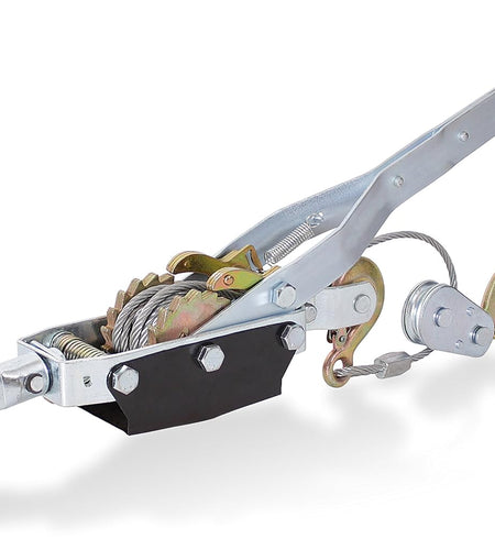 Come along Winch Heavy Duty - 4 Ton Power Puller Hand Winch with Cable and Pulley - Come along Tool - Power Cable Puller with Dual Gears Ratchet System for Easy Hand Pulling (3 Hooks)-