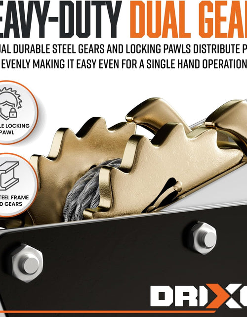 Load image into Gallery viewer, Come along Winch Heavy Duty - 4 Ton Power Puller Hand Winch with Cable and Pulley - Come along Tool - Power Cable Puller with Dual Gears Ratchet System for Easy Hand Pulling (3 Hooks)-
