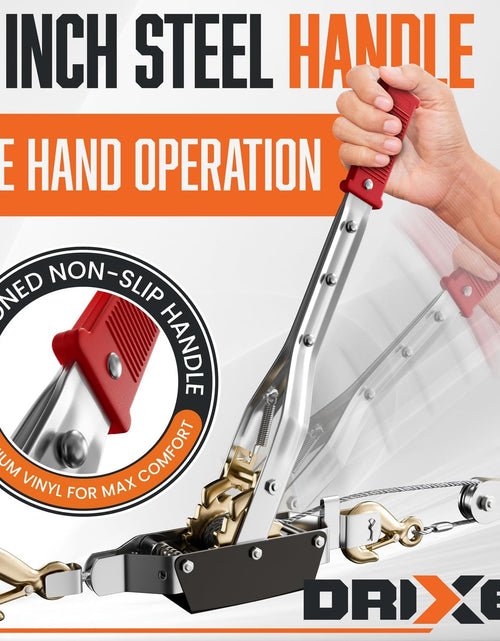 Load image into Gallery viewer, Come along Winch Heavy Duty - 4 Ton Power Puller Hand Winch with Cable and Pulley - Come along Tool - Power Cable Puller with Dual Gears Ratchet System for Easy Hand Pulling (3 Hooks)-
