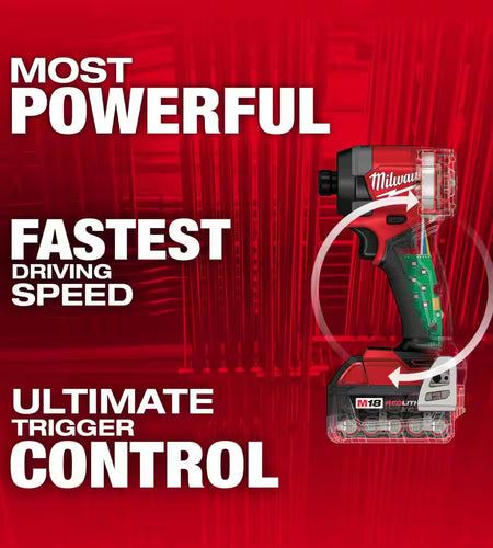 M18 Fuel 18-V Lithium-Ion Brushless Cordless 1/4 In. Hex Impact Driver Kit W/(3) 5.0 Ah Batteries, Charger & Hard Case
