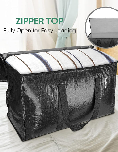 Load image into Gallery viewer, 8-Pack Oversized Moving Bags with Reinforced Handles, Heavy-Duty Storage Tote Moving Supplies for Packaging, Camping (Black, 8-Pack)
